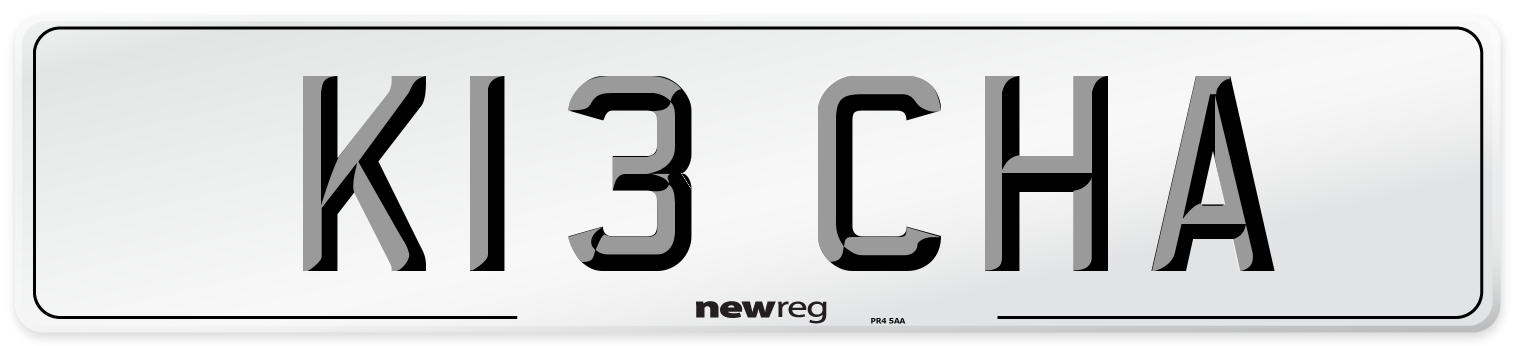K13 CHA Number Plate from New Reg